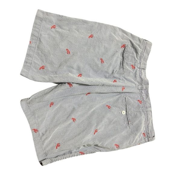 Gray and Red Embroidered Lobster 🦞 Men's Shorts - Picture 3 of 5